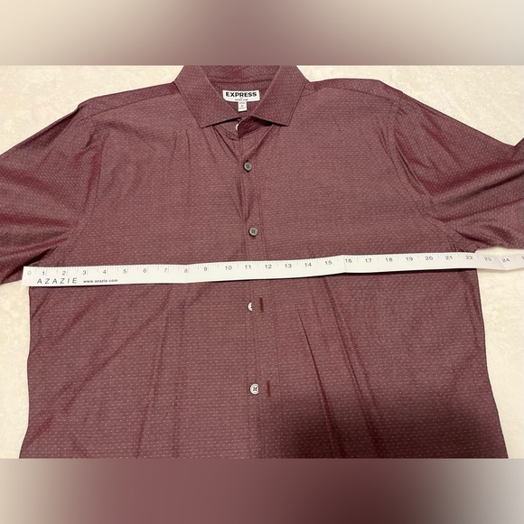 Express Men's Extra Slim Fit Burgundy Dress Shirt - Picture 6 of 13